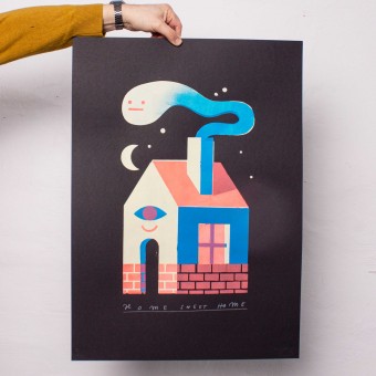 Martin Krusche - Schablonendruck »Home Sweet Home«, 50x70cm