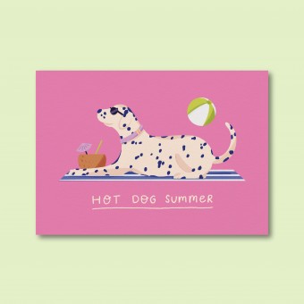 Hot Dog Summer Dalmatiner / Postkarte A6 / Svea Hansohn Illustration
