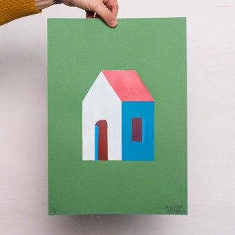 Martin Krusche, Schablonendruck »House«, 29,7x42cm (DINA3)