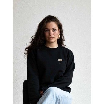 Stadtliebe® | München Sweatshirt mit gestickter „Brezel“ Schwarz 100% Bio-Baumwolle
