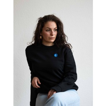 Stadtliebe® | Sylt Sweatshirt mit „Insel“ Stick Schwarz 100% Bio-Baumwolle
