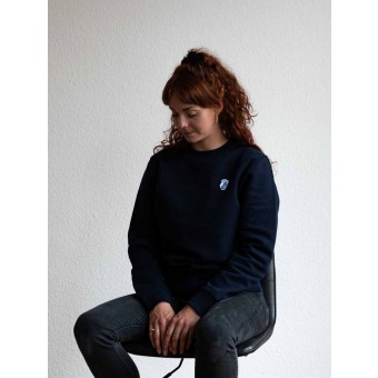 Stadtliebe® | Frankfurt Sweatshirt mit gesticktem „Bembel“ French Navi 100% Bio-Baumwolle
