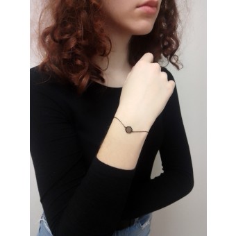 BeWooden Armband mit Holzdetail - Apis Nox Hexagon Bracelet