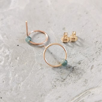 Grüne Kyanit Ohrringe – Schlicht, edel und vielseitig - in Sterling Silber und (Rosé) Gold Filled - KIZZU Schmuck