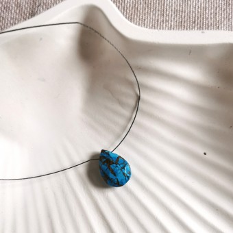 Kupfer-Türkis Fadenkette – hauchfein & handgemacht, für Klarheit, Ruhe und Stärke - KIZZU Schmuck