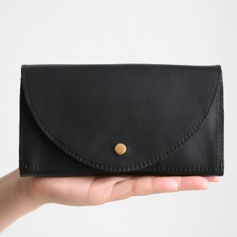 alexbender Clutch Portemonnaie echt Leder Schwarz