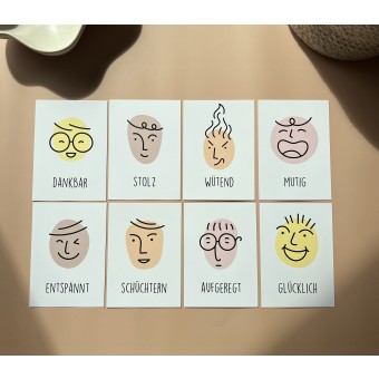 The Life Barn 16 Gefühlskarten für Kinder zum Lernen von Emotionen benennen "Wie fühle ich mich gerade?" Lernkarten