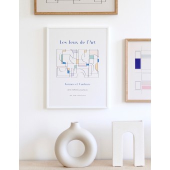 FINE FINE STUFF - Poster - Les Jeux de l'Art - bleu - 30x40 - Japandi - Scandi - minimalistisch