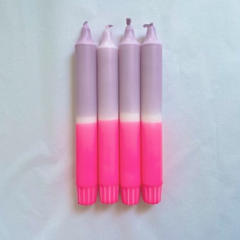 Hej Candles x Dip Dye Kerzen Neon Flieder Pink (4er-Set)