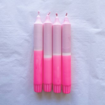 Hej Candles x Dip Dye Kerzen NEON Pink Rosa (4er-Set)