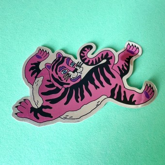 The Naughty District - Sticker »Bunter Tiger« mit Spiegeleffekt