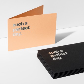 2 × Umschlag & Klappkarte perfect day · schwarz & apricot mit silber – Jo the brand
