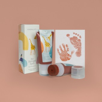 KINDACUTE Caramel Bio Farbspaß für Baby & Kids | Bio Fußabdruck und Handabdruck Farbe