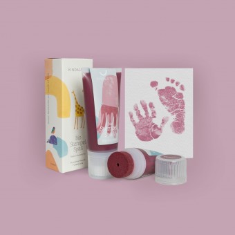 KINDACUTE Mulberry Bio Farbspaß für Baby & Kids | Bio Fußabdruck und Handabdruck Farbe