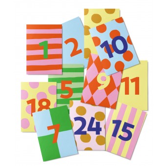 UNTER PINIEN - 24 kunterbunte Mini-Karten für Adventskalender