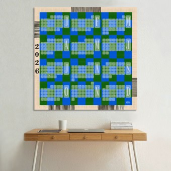 Jahresplaner 2026 Karo blaugrün / kilim