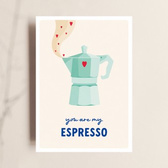 Grußkarte für Espresso-Liebhaber und Verliebte, TANTE TIA