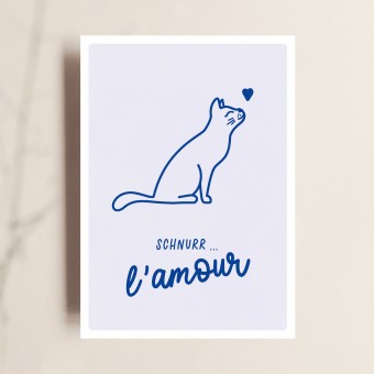 Karte "Schnurr...l´amour", liebevolle Grußkarte für Katzenliebhaber:innen, TANTE TIA