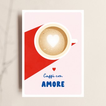 Karte CAFFÉ CON AMORE – Liebe & Kaffee