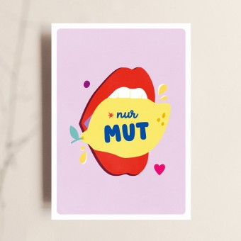 Karte NUR MUT - Mutmacherkarte mit Biss