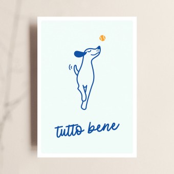 Postkarte, Tutto Bene, Hundekarte, TANTE TIA