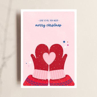 Postkarte, Weihnachten, Merry Christmas, Love Is All You Need, TANTE TIA