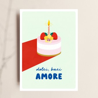 Karte DOLCI, BACI, AMORE - Liebe. Italien. Süß.