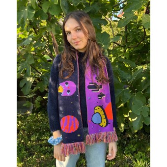 The Naughty District - Strickschal »Alien cats«