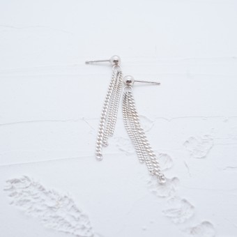 Elegante lange Silber Ohrhänger aus feinen Ketten - SchmuckvonVreni