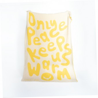 KLEKKS No. 3 - Decke aus Baumwolle in beige/gelb