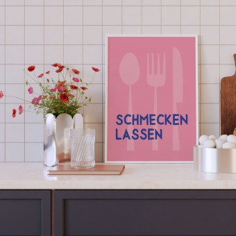 vonSUSI Fine Art Poster "Schmecken lassen" in pink, Din A4-A1