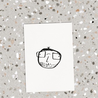 Love is the new black - Postkarte "Kindskopf Boy 01"
