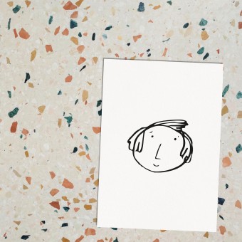 Love is the new black - Postkarte "Kindskopf Boy 02"