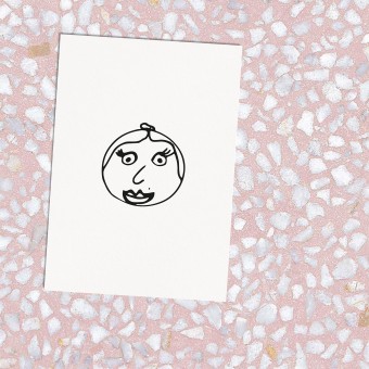 Love is the new black - Postkarte "Kindskopf Girl 03" 