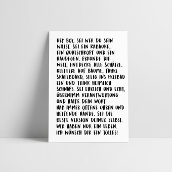 Love is the new black - Postkarte "Hey Boy"