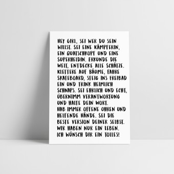 Love is the new black - Postkarte "Hey Girl"