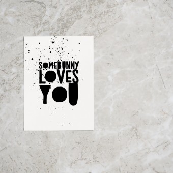 Love is the new black - Postkarte "Somebunny"