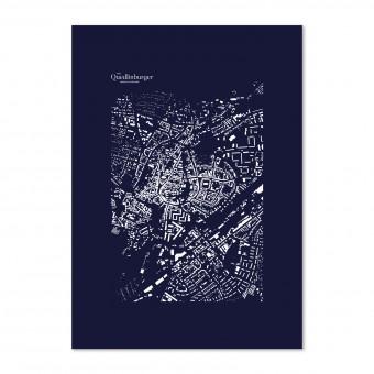 Siebdruck Schwarzplan // Limitierte Print Edition (50 x 70) // The Quedlinburger