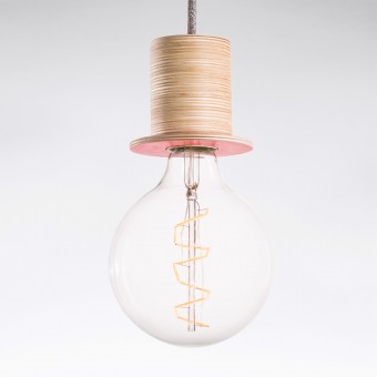 Lichtliebe Pendelleuchte "Fafoo" in altrosa und grau meliert inkl. Edison Spiral LED im Retro Design mit nur 1,8 Watt