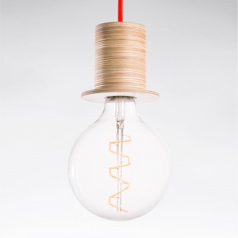 Lichtliebe Pendelleuchte "Fafoo" in weiß und neonorange inkl. Edison Spiral LED im Retro Design mit nur 1,8 Watt