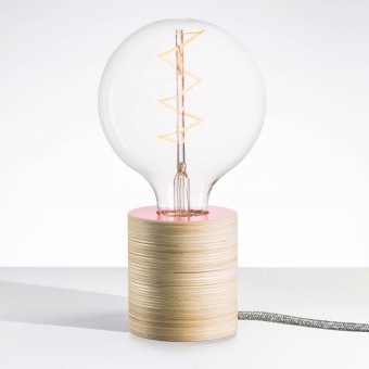 Lichtliebe Tischleuchte "Fafoo" in altrosa und grau meliert inkl. Edison Spiral LED im Retro Design mit nur 1,8 Watt