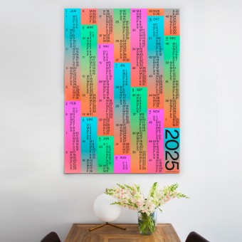 NEW PRINTS ON THE BLOCK / Wandkalender 2025 – Colourful Year