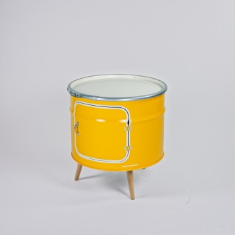 Lockengelöt - Bar-Kommode aus einem halben Ölfass