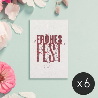 Feingeladen / FANCY TYPE: Frohes Fest / Burgundy / Mini / x6