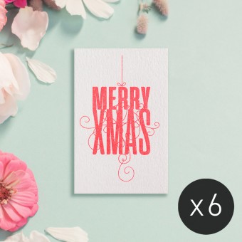 Feingeladen / FANCY TYPE: Merry Xmas (FluoRed) / Mini / x6