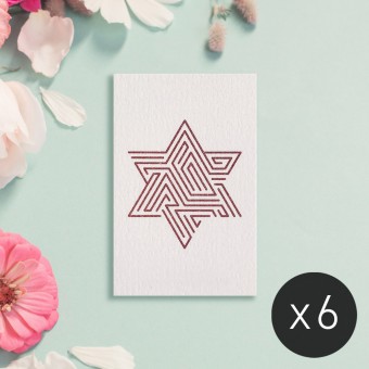 Feingeladen / LINE ART: Star (Burgundy) / Mini / x6