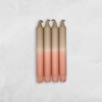 DIP DYE DESIGN KERZEN . Taupe x Blush . 4er Set . MINGMING