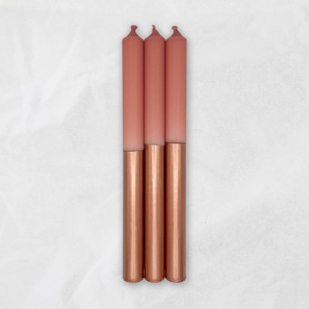 DIP DYE KERZEN . Copper x Blush. 3er Set . MINGMING