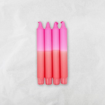 DIP DYE DESIGN KERZEN . Bubblegum x Neon Pink . 4er Set . MINGMING