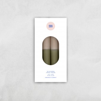 DIP DYE DESIGN KERZEN . Taupe x Martini Olive . 4er Set . MINGMING